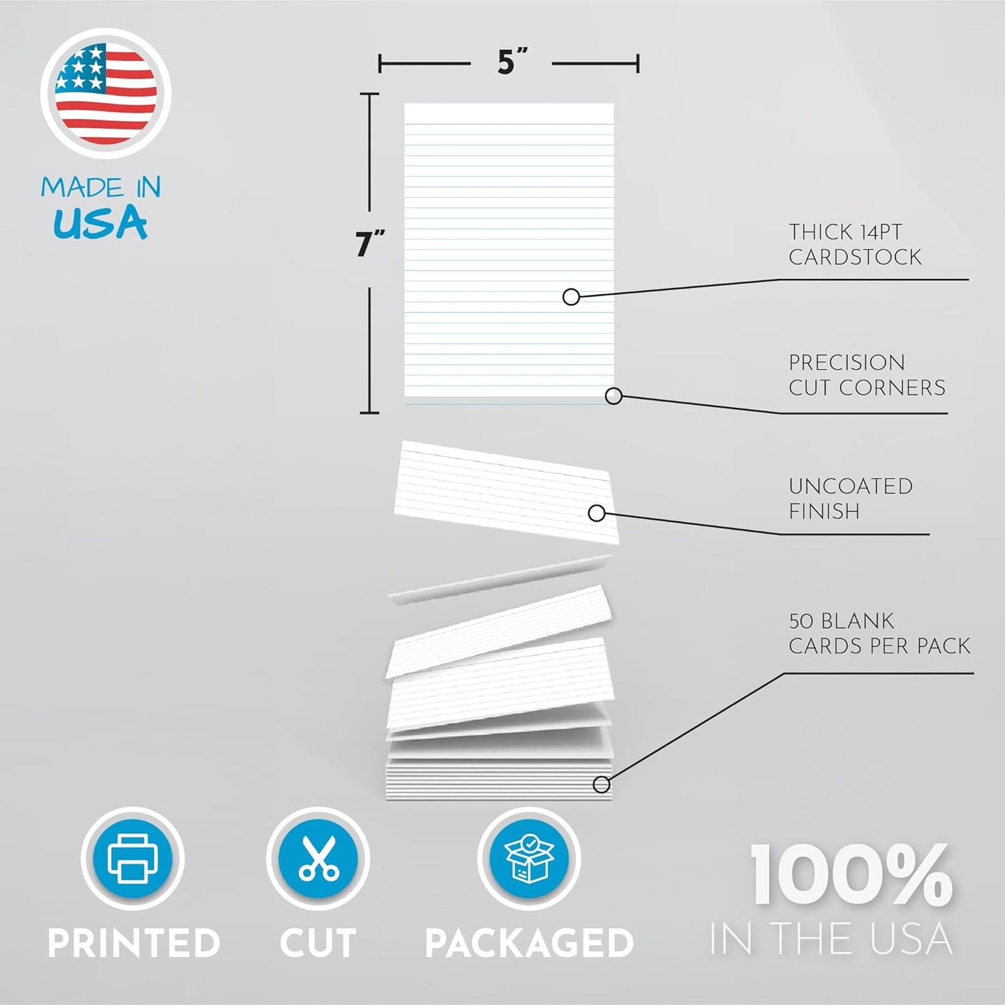 Home Advantage Vertically Ruled White Index Cards, Note Cards