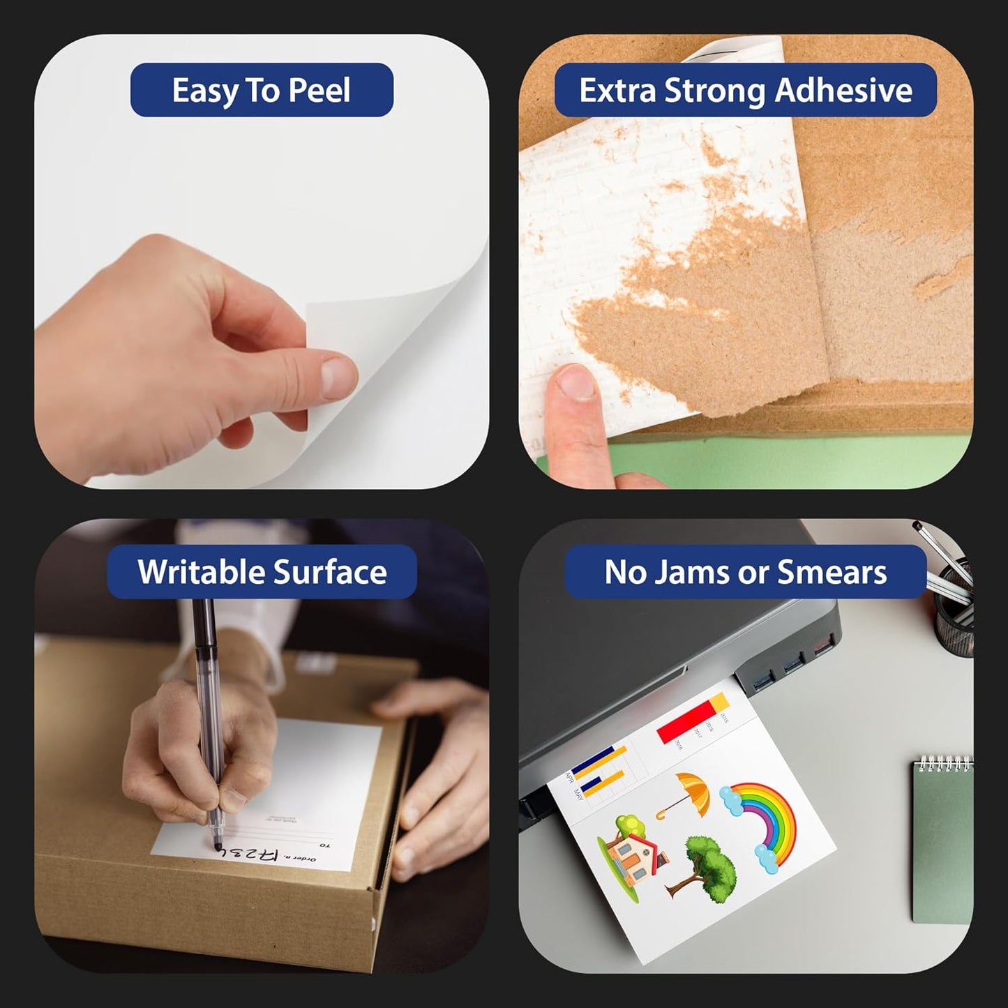 500 Sheet (1000 Labels) | 8.5" x 11" 2 UP Half Sheet Self Adhesive Shipping Labels for Laser & Inkjet Printers | Ecommerce, Address, Mailing, Labeling, Packaging