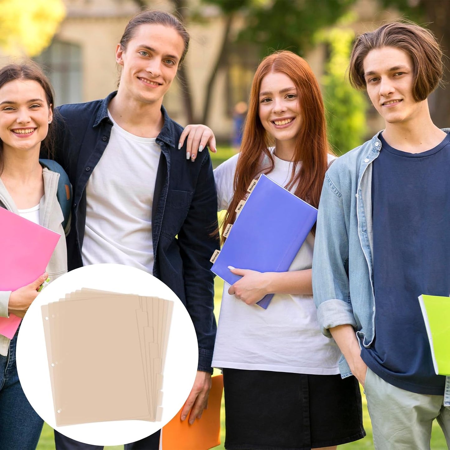 3 Ring Orange Binder Dividers with 8-Tabs, A4 Binder Dividers, Sturdy Plastic Divider, Aesthetic Divider for Binders, Suitable for Notebooks and Binders, 3 Hole Punch (Orange)