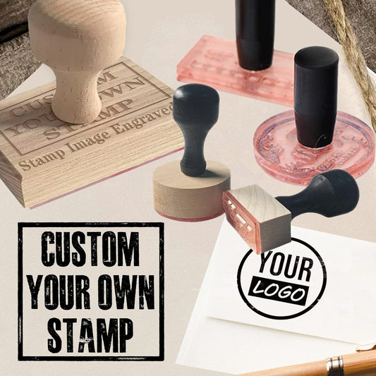 Custom Stamp with Logo Text - Personalized Rubber Stamp with Handle - Address Stamps for Business or Crafting - Square 3"