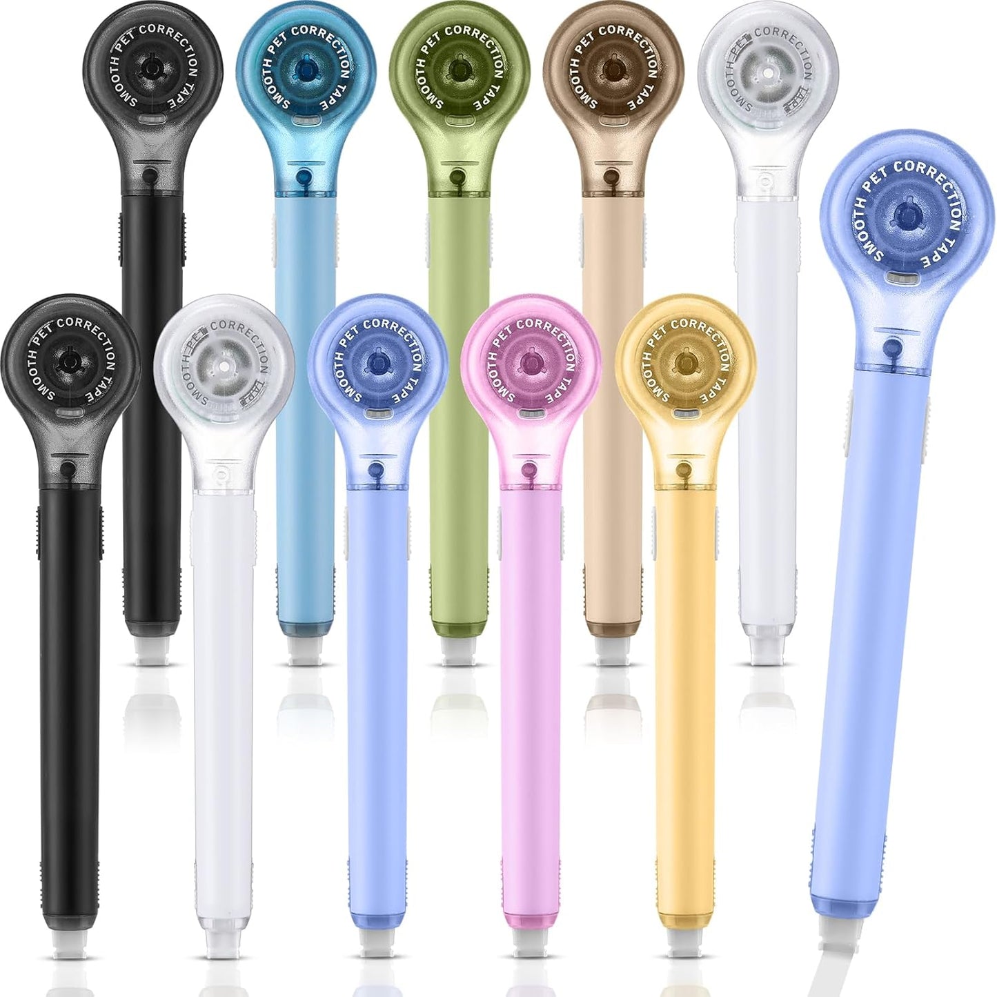 10 Pack Correction Tape Pen Correctional Ink Tape Push Pull Protective, Easy to Use Applicator for School Office Supplies, 0.2 x 236 Inch(Multicolor Color)