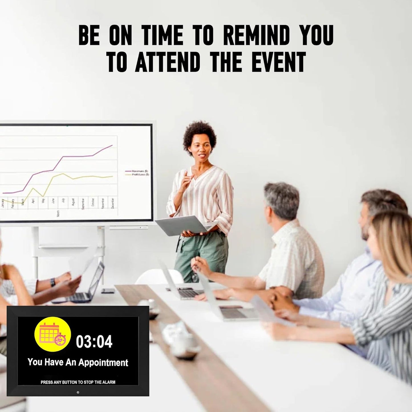 10.1 inches Large Digital Clock, Wall Clock with time, Digital Alarm Clock for Seniors,Dementia Clock That Provides Alarms and Electronic Calendar for Elderly. (Black, 10.1 inches)