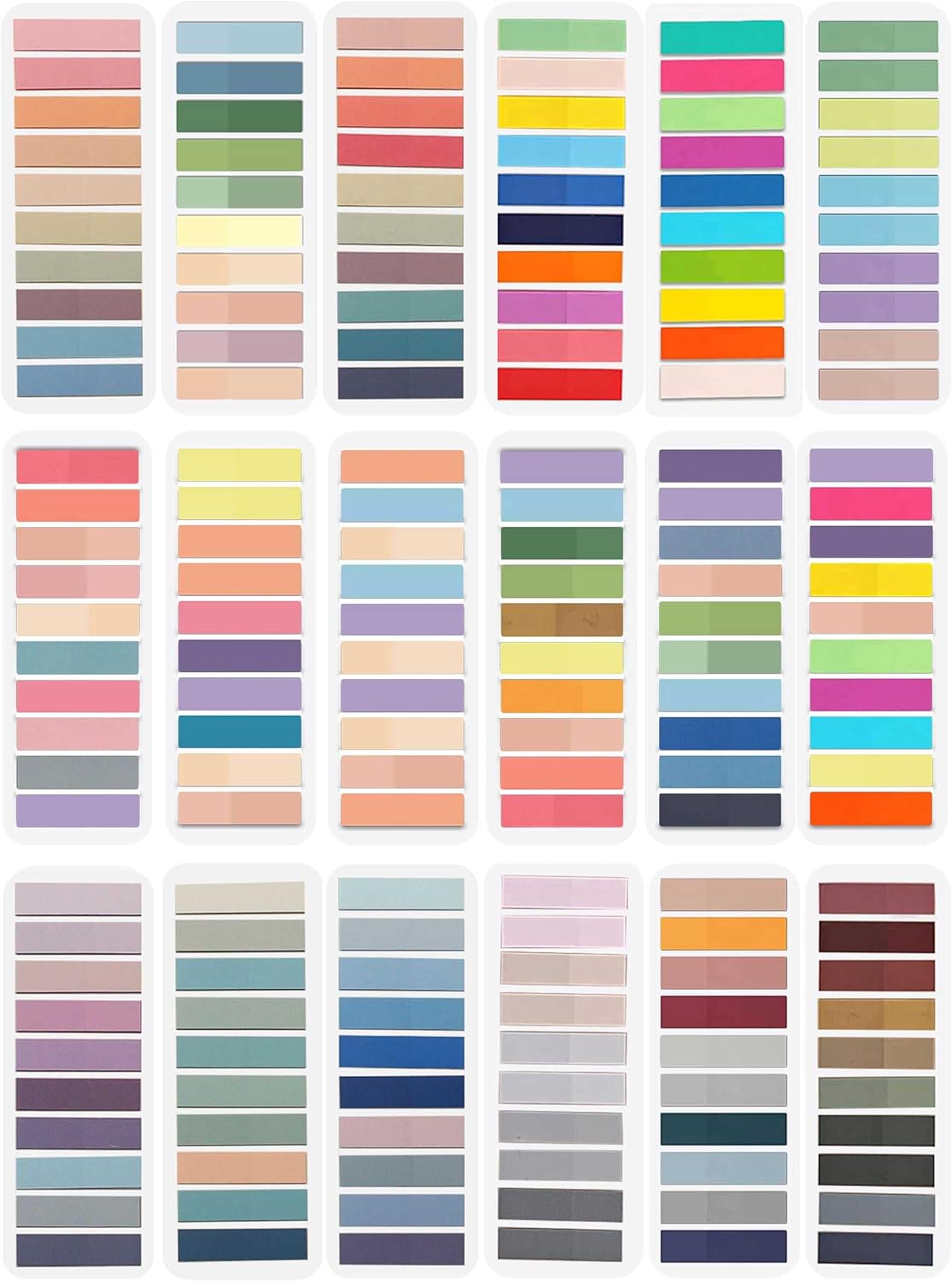 ELII 3600pcs Books Tabs for Annotating Page Markers Morandi Sticky Index Tabs,Transparent Sticky Notes Tabs Label Stickers Index Tabs for Reading Notes, Classify File