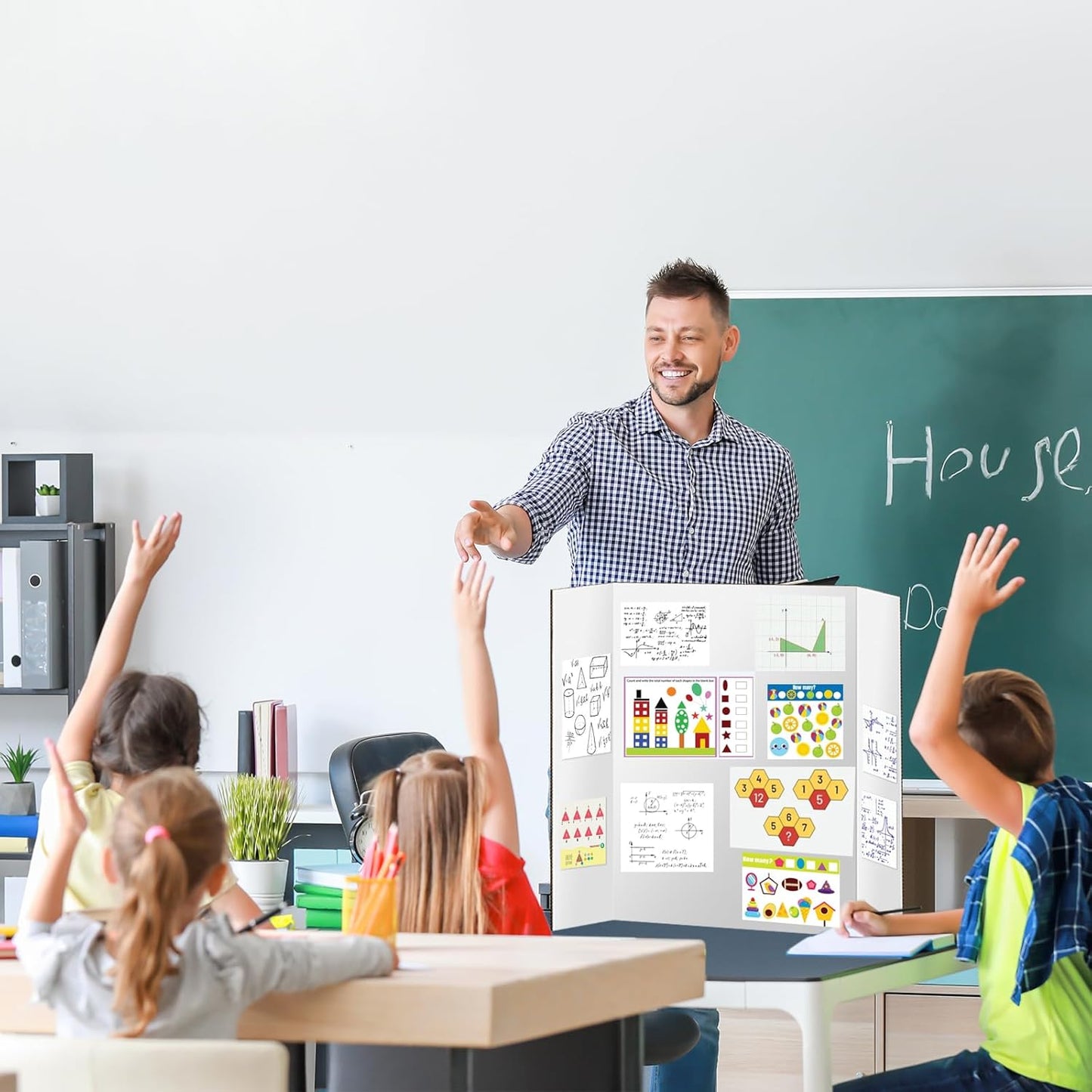 6 Pack Trifold Poster Board 48" X 36", IKAYAS Double Sided White Tri-fold Poster Boards, Science Fair Display Boards Posterboard Foamboard for Mounting, Art, Display, Projects Classroom Supplies