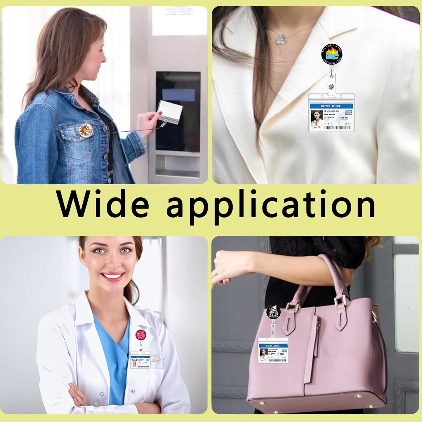 5 Cute CNA Badge Holders,Retractable Dumpster Fire Lanyards for Hard Badge Accessories by Nurse Nursing Students