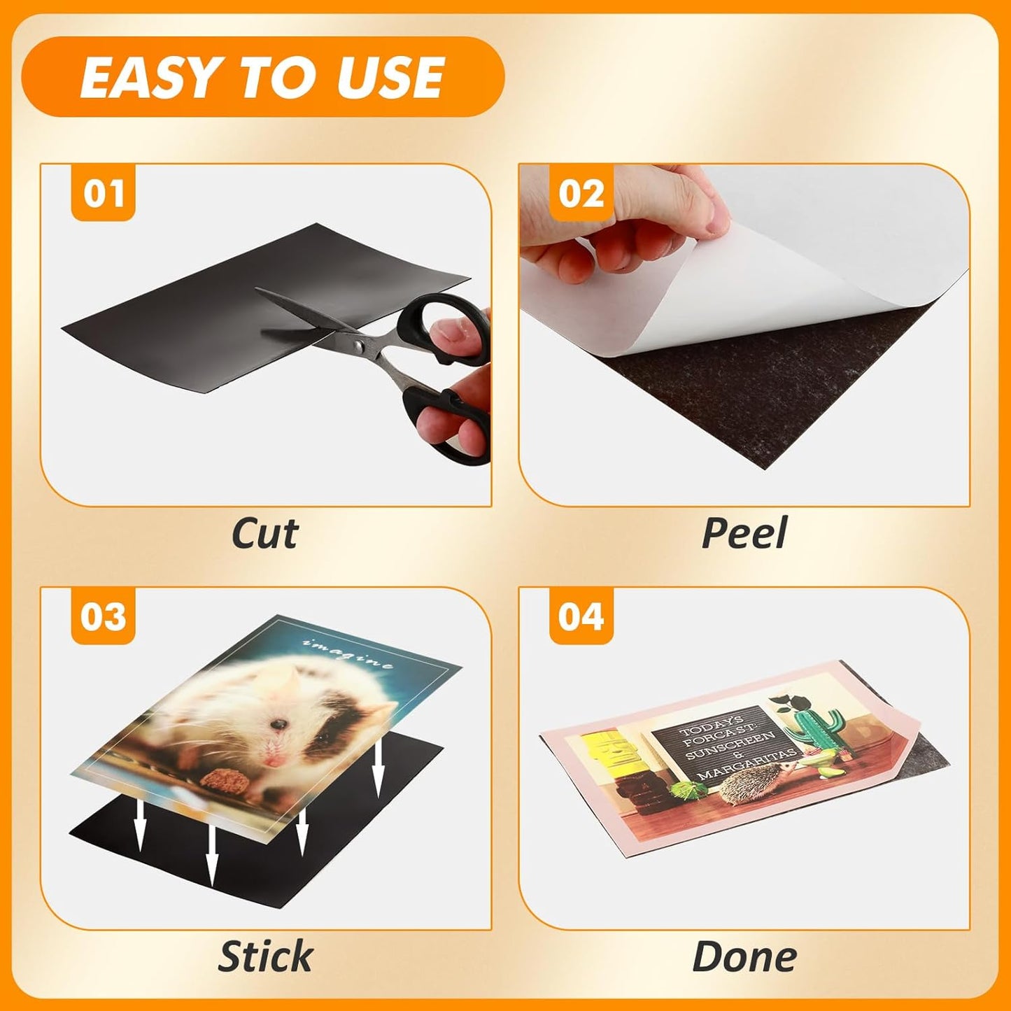 Adhesive Magnetic Sheets 8.5 x 11 Inch, 20 Packs Magnetic Sheets with Adhesive Backing - 0.5mm Thickness Flexible Magnet Sheets for Dies Storage, Craft Projects, Photos, School, Office