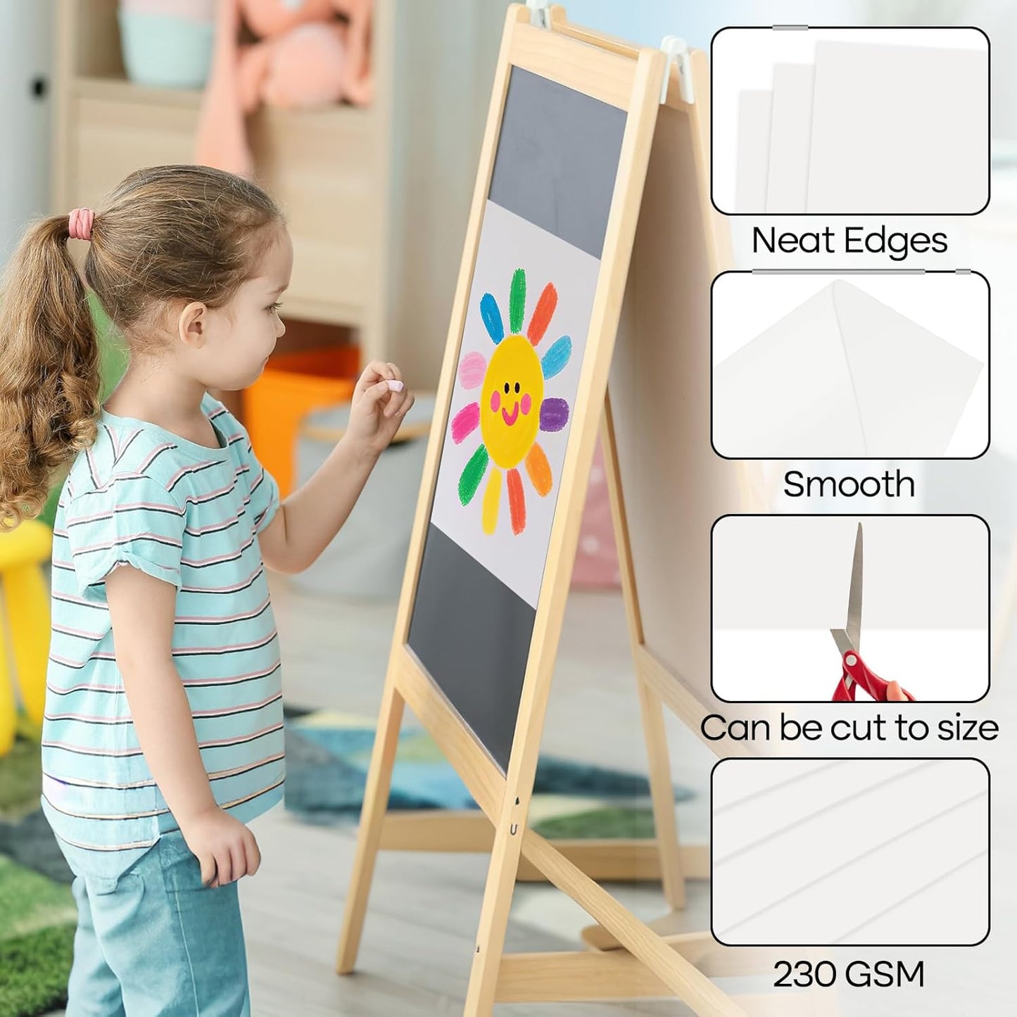 60 Pcs White Poster Board Paper 11.7 x 16.5, ROOKEA White Vision Boards Bulk Smart Posterboard Blank Graphic Display Card Paper for Drawing Artwork School Arts Crafts Classroom Projects Scrapbooking