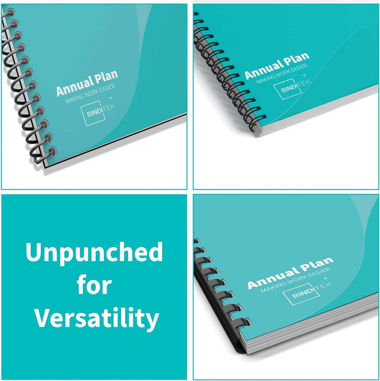 Binditek 100 Pack 12 Mil Ultra Clear Binding Covers, Polythylene Terephthalate, 8.5 x 11 Inches, Letter Size, Square Corners, Un-Punched, for Students and Coworkers