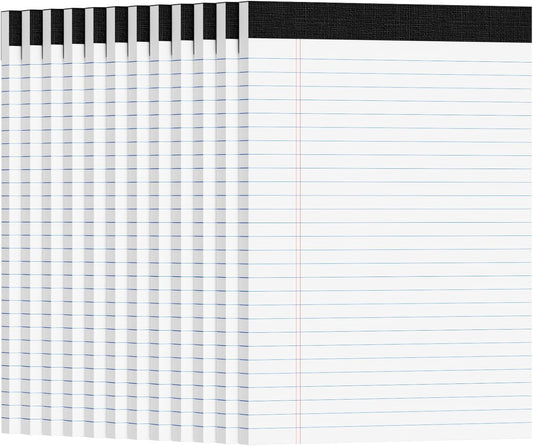 12pcs Legal Pads 8.5 x 11, Notepads 8.5 x 11 College Ruled Notebook, Writing Pads of Paper,White Note Pads, Memo Pad Papers Perforate Legal Notepads Narrow Ruled Line,30 Sheets/Pack