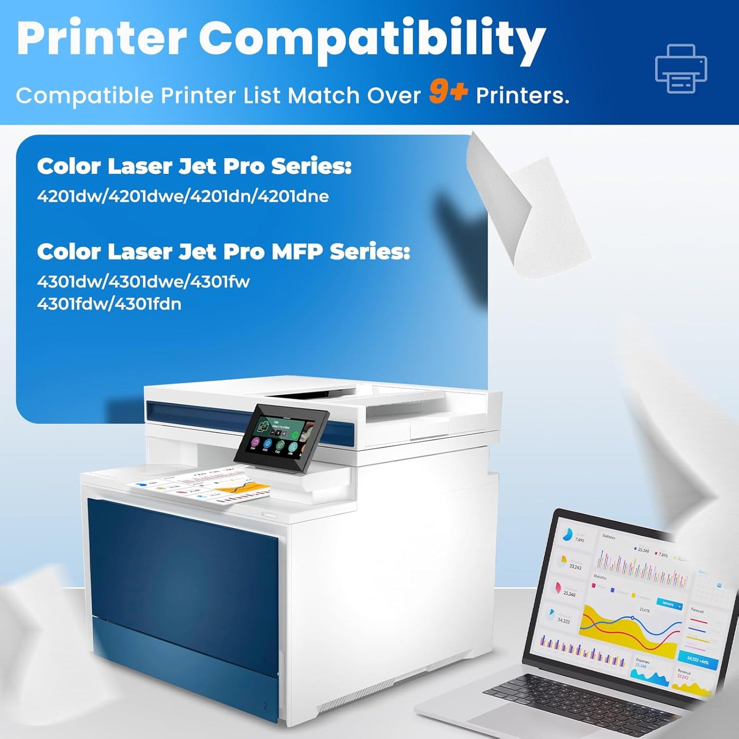 210A Toner Cartridges Compatible for HP 210A 210X Toner Cartridges for Color Laser Pro 4201dw 4201dn MFP 4301fdn 4301fdw 4301dw Printer, 8 Pack