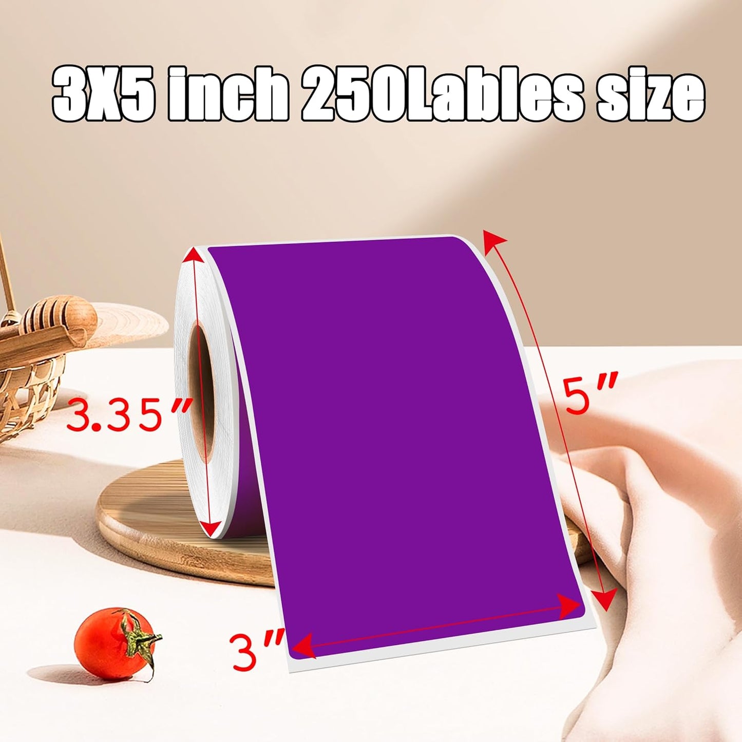 3 x 5 Inch 250Pcs Rectangle Color Coding Stickers,Strong Adhesion Easy to Write Label for Moving,Box Organization,Inventory,Business,Purple