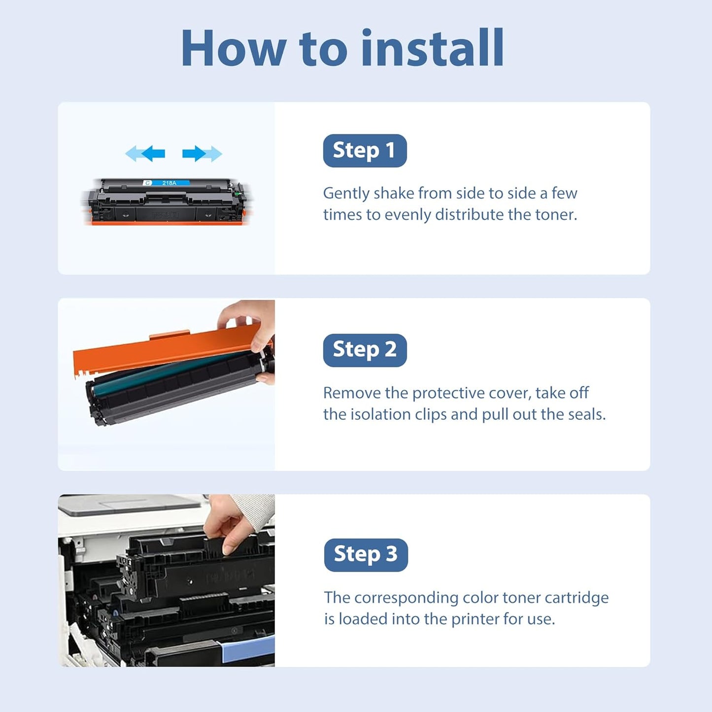 218A Toner Cartridges 4 Pack 3201dw MFP 3301fdw Toner Compatible for 218A 218X Set for Color Pro 3201dw MFP 3301fdw 3301sdw 3301cdw Printer(Black,Cyan,Yellow,Magenta)