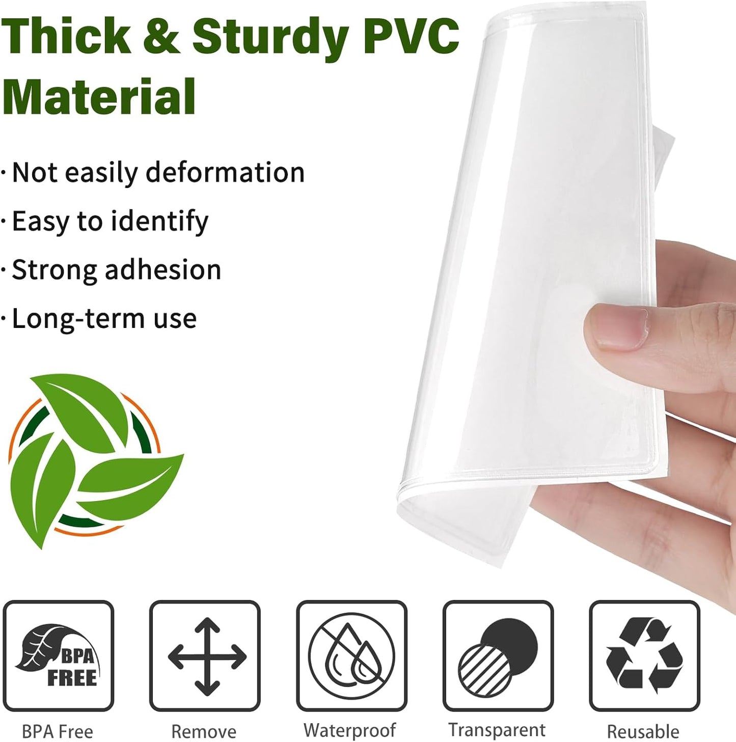 52 Pack Clear Adhesive 3" x 3" Index Card Pockets With Top Open, Plastic Card Sleeves Index Card Holder for Organizing Storage Bins, Library Cards, Notes, Drawer