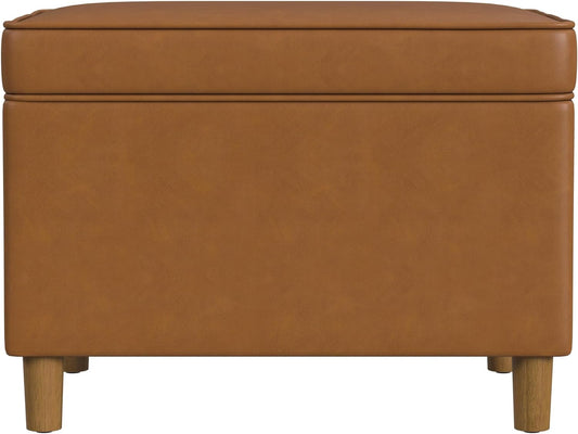 Home Decor | Dinah Collection Modern Storage Ottoman | Ottoman with Storage for Living Room & Bedroom(Carmel Faux Leather)