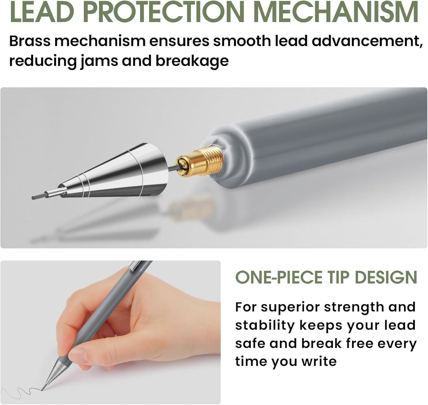 Aesthetic 0.5mm Mechanical Pencil Set with Case – 3 Vintage Mechanical Pencils, 4 Tubes HB #2 Lead Refills, 3 Erasers & 12 Eraser Refills, Cute Pencil Kit for Back to School Stationery Supplies