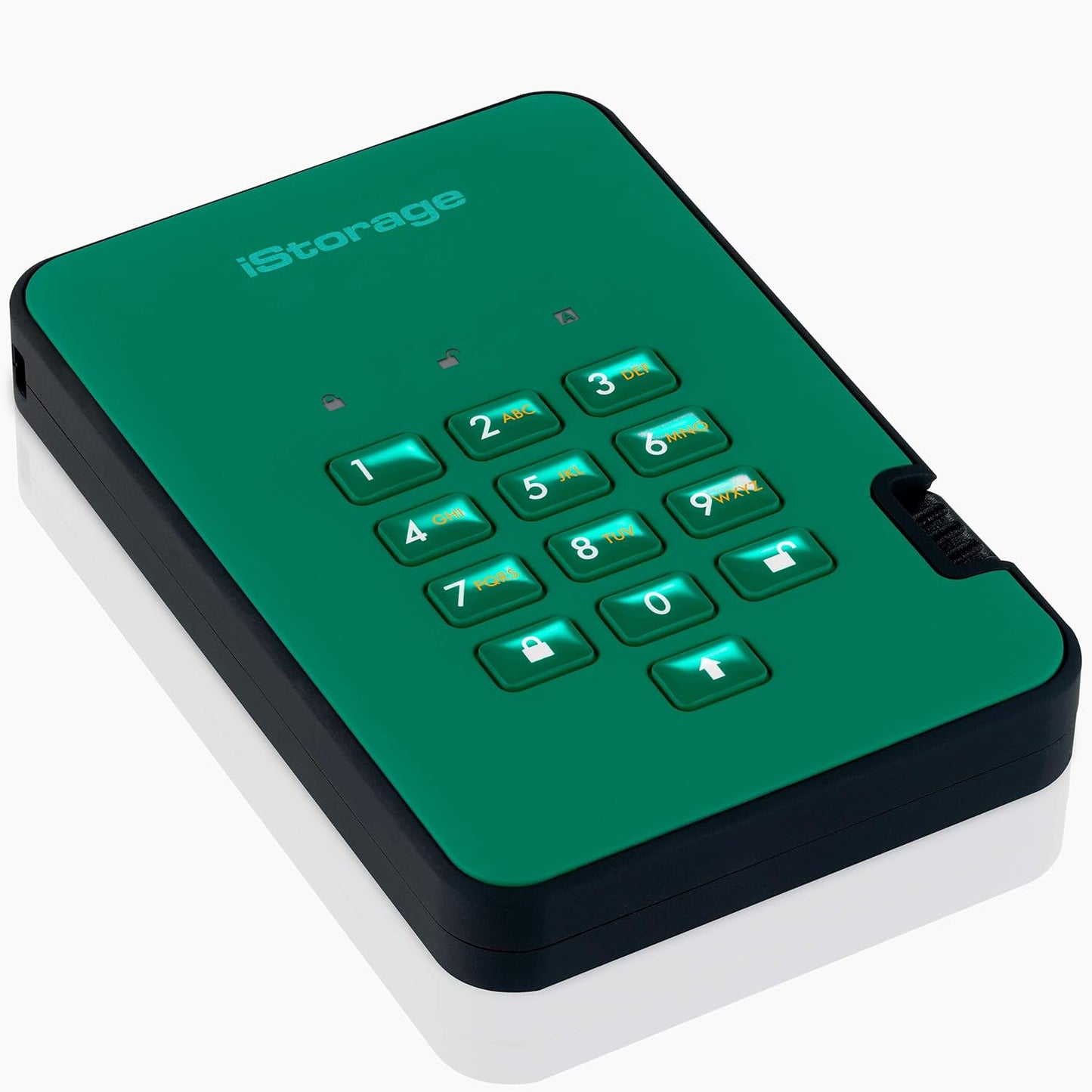 iStorage diskAshur2 HDD 5TB Green | Secure portable hard drive | Password protected | Dust & water resistant | Hardware Encryption