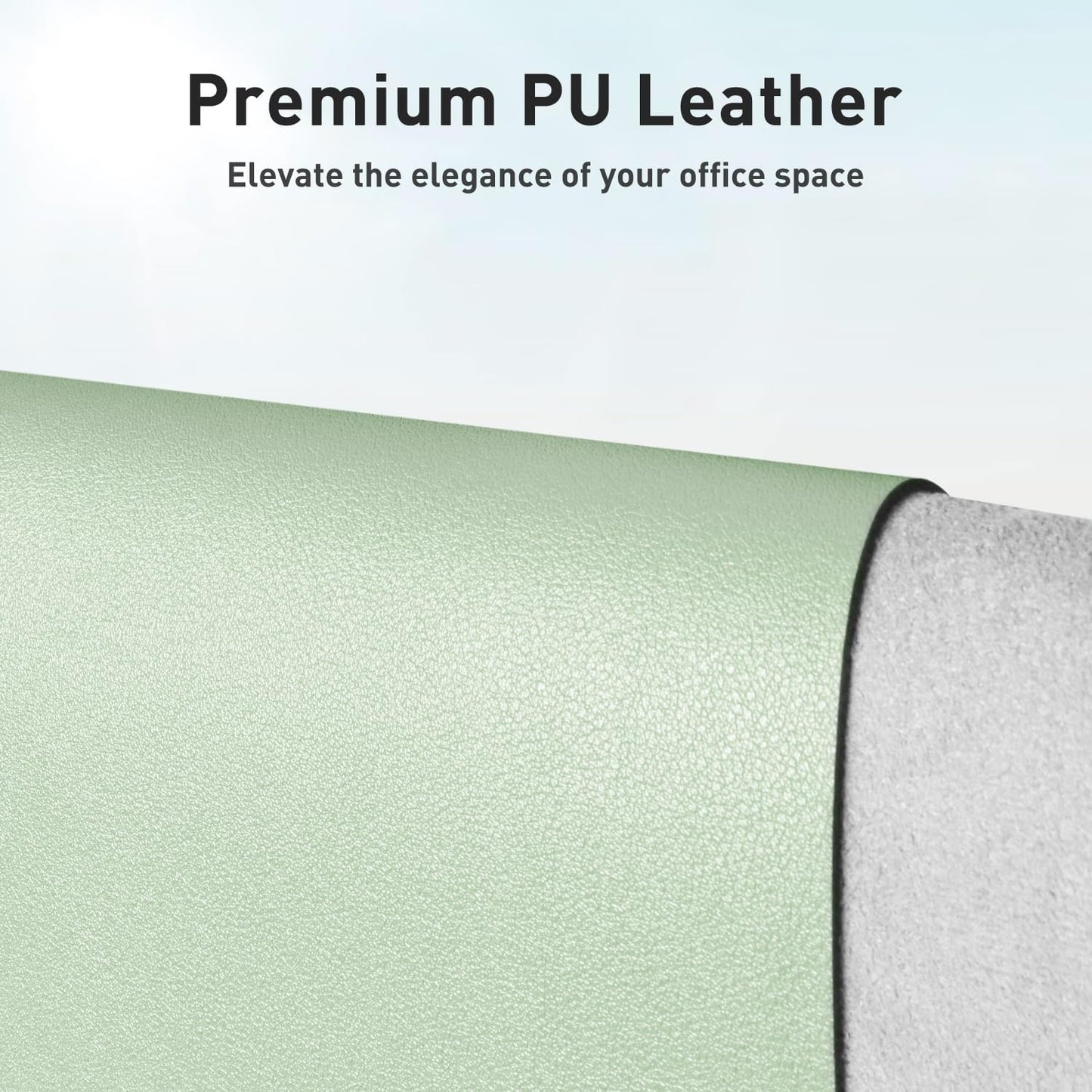 Aothia Large PU Leather Desk Pad Protector - Non-Slip Mouse Pad & Writing Mat for Office/Home, Waterproof, Easy to Clean (48" x 17",Aqua)