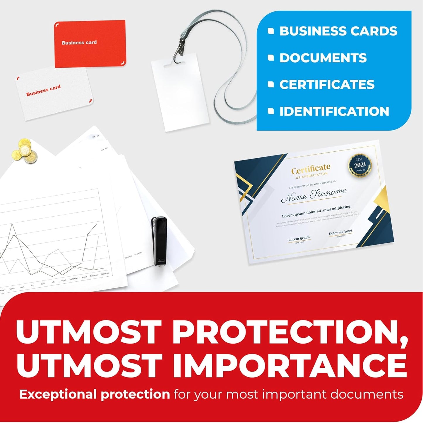 3MIL Thermal Laminating Sheets (125 Count) Photo, Card, Notecard, ID Badge, and Business Card Sizes, Dry-Erase Friendly Laminating Pouches, Compatible with Laminators, Crystal Clear Laminated Finish