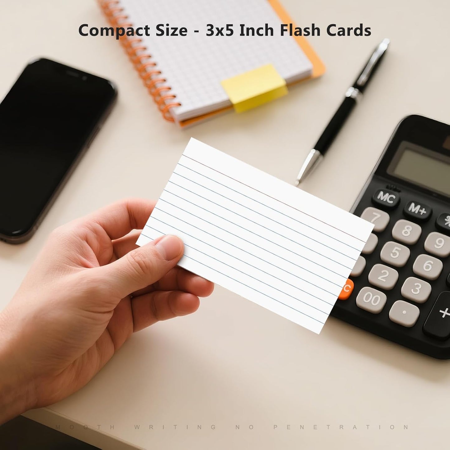 600 Count Index Cards 3 x 5 Inch White Lined Flash Cards Ideal for Studying and To-do-List, Portable Note Cards Taking for Students and Teachers, Flash Card Styled for Home, Office or School Use