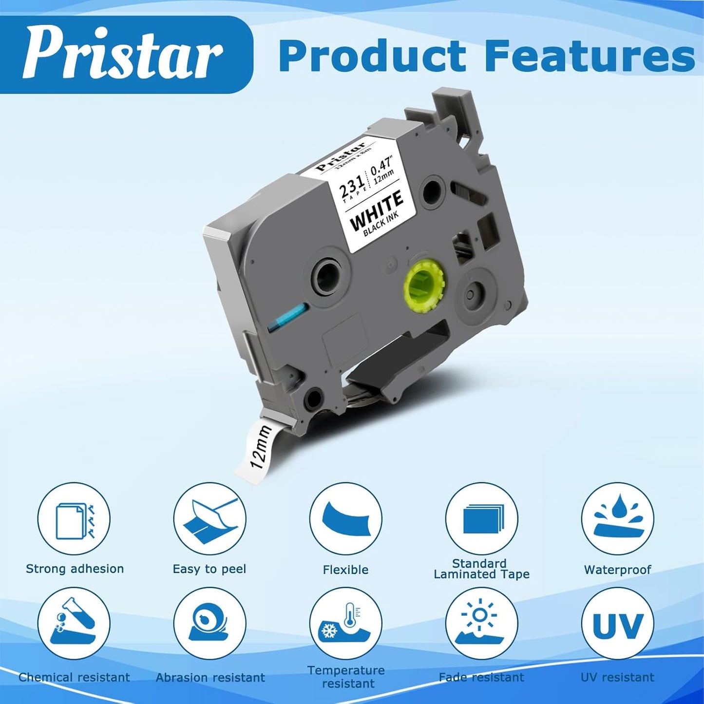 30x Replace for Brother Label Maker Tape 12mm 0.47 Laminated White TZ Tape Work with Brother P Touch PTH210 PTD220 PTH110 PT-1280 PT-1880 Label Maker Refills, Black on White, 1/2 Inch x 26.2 Feet