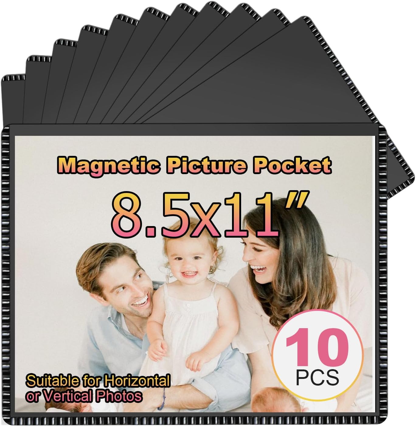 8.5x11 Magnetic Pocket Frames for Letter Size Paper Document,Classroom&Office Must Haves 10PCS