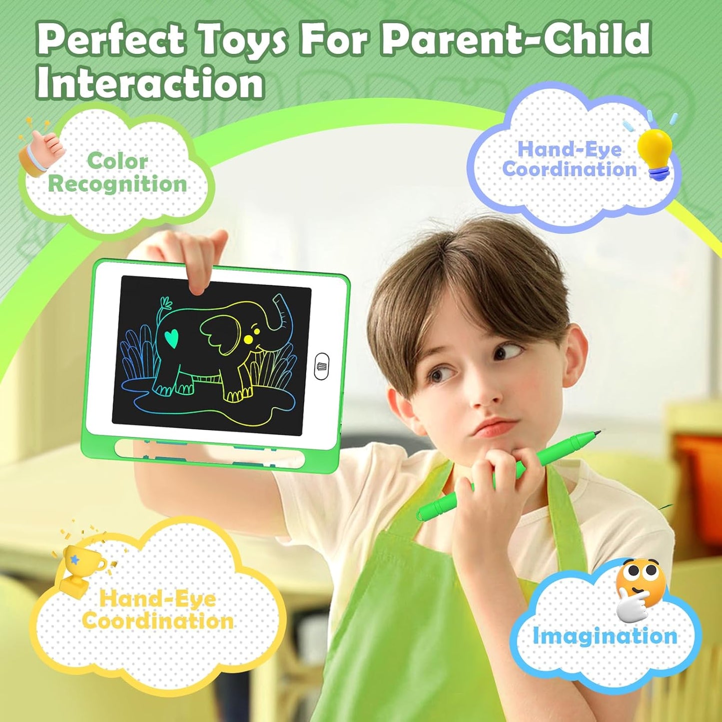 12 Pack LCD Writing Tablet for Kids, 6.5 Inch Colorful Doodle Board Drawing Tablet, Erasable Reusable Drawing Pads, Educational Learning Toys Birthday Gifts for Girls Boys Age 3 4 5 6 7 8