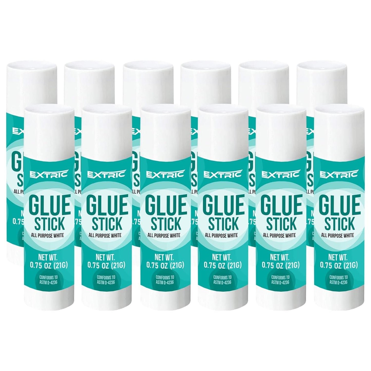 EXTRIC Glue Sticks for Kids, White Glue Sticks Bulk Classroom 12 Count, 0.75 Ounce, Washable All Purpose, for Kids, School and Home