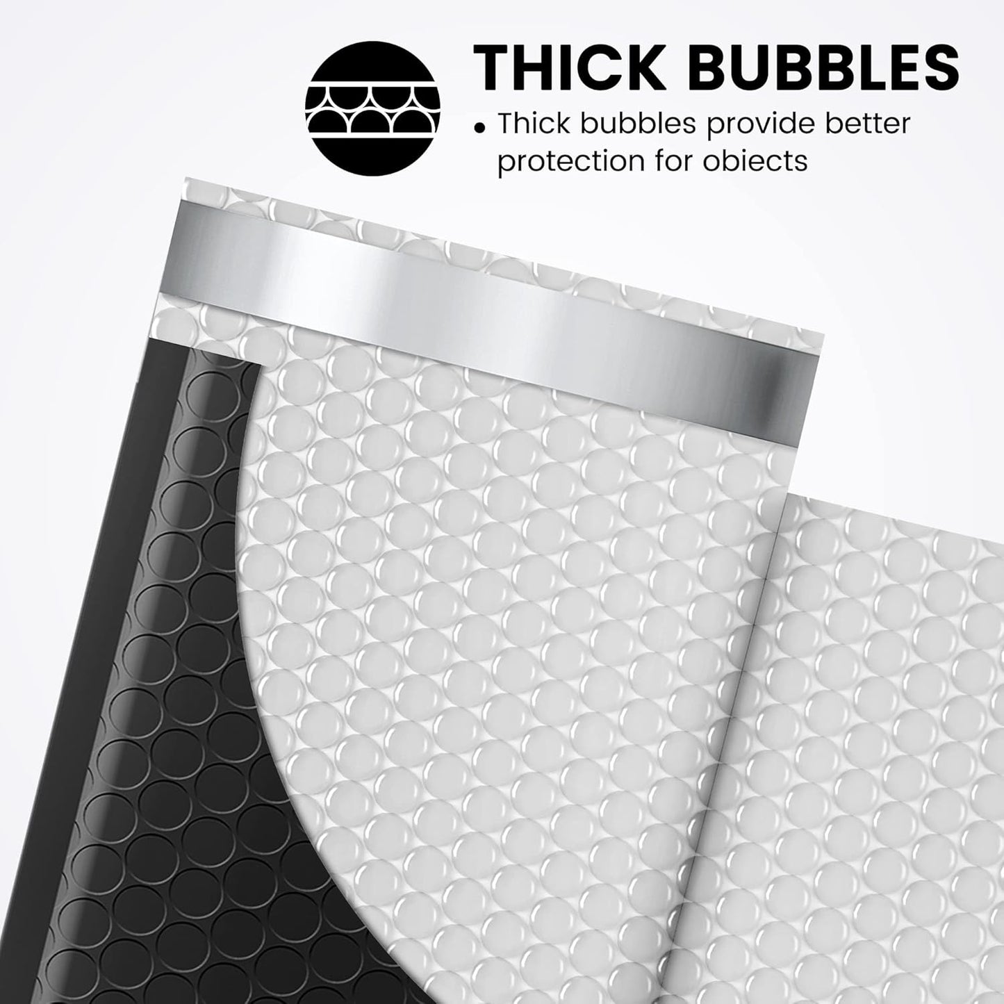 Fuxury Bubble Mailers 4x8 Inch 500 Pack Padded Envelopes Usable Size 4x7" Thick Mailing Envelopes Bubble Opaque Padded Mailers Shipping Bags for Mailing Jewelry Makeup Small Business Black