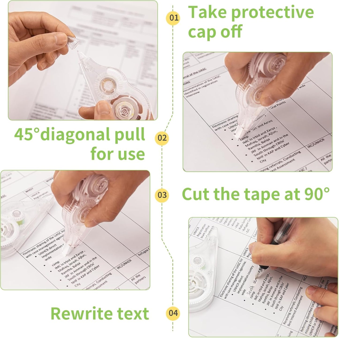 36 Pcs Correction Tape, 236 Inch White Wrong Out Tear-Resistant Bulk, Instant Corrections Easy To Use Applicator for School, Office, Note Taking, Journal (Tape Width 0.2 in, Clear)