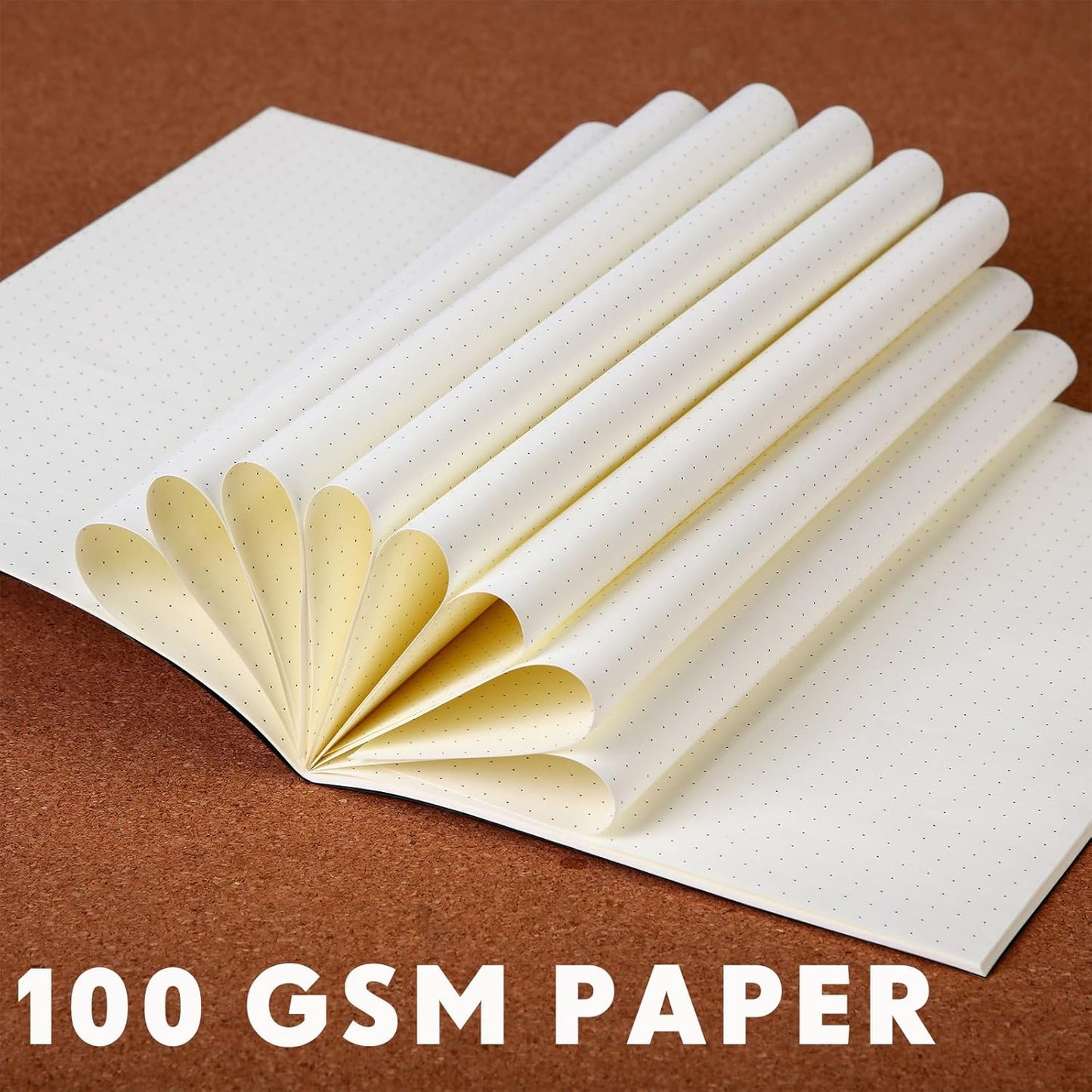 100 Pcs Kraft Notebook Journals 5.5 Inch x 8.3 Inch A5 Softcover Notebooks Bulk for Writing Sketch Office Notepad with 60 Pages 30 Sheets (Black,Dot)