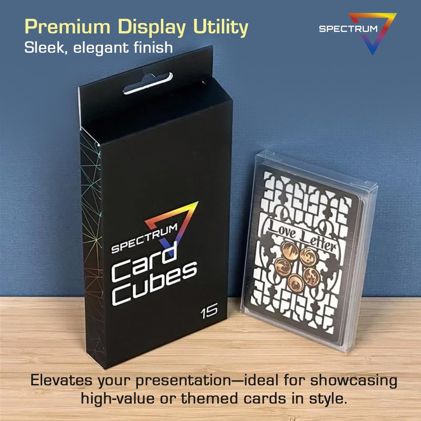 BCW Spectrum Card Cubes | Holds 15 Sleeved Cards | Crystal Clear Acrylic Storage
