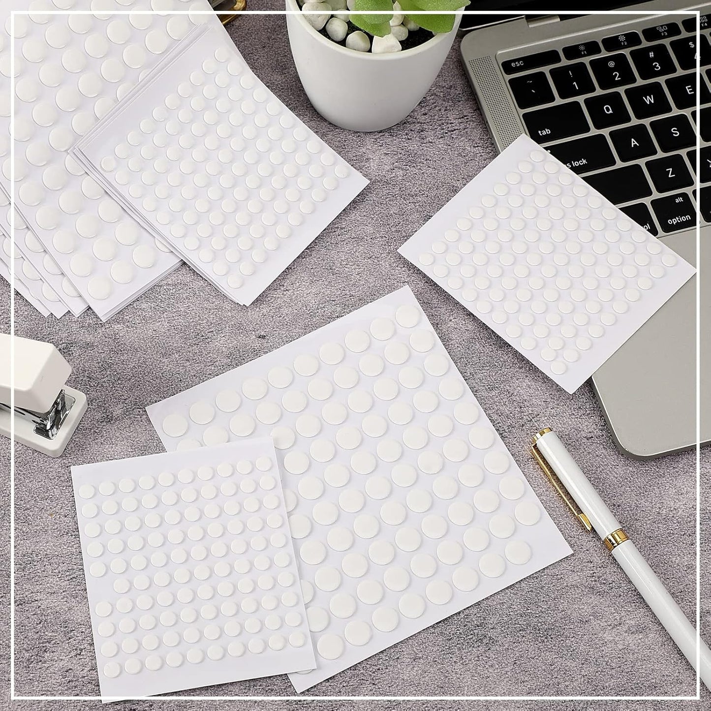 1500 Pieces Double Sided Adhesive Dot Clear Sticky Tack Removable Stickers Acrylic Round Putty No Traces Sticky Putty Waterproof Sticky Dot for Craft DIY Art Office Supplies (6mm, 1500)