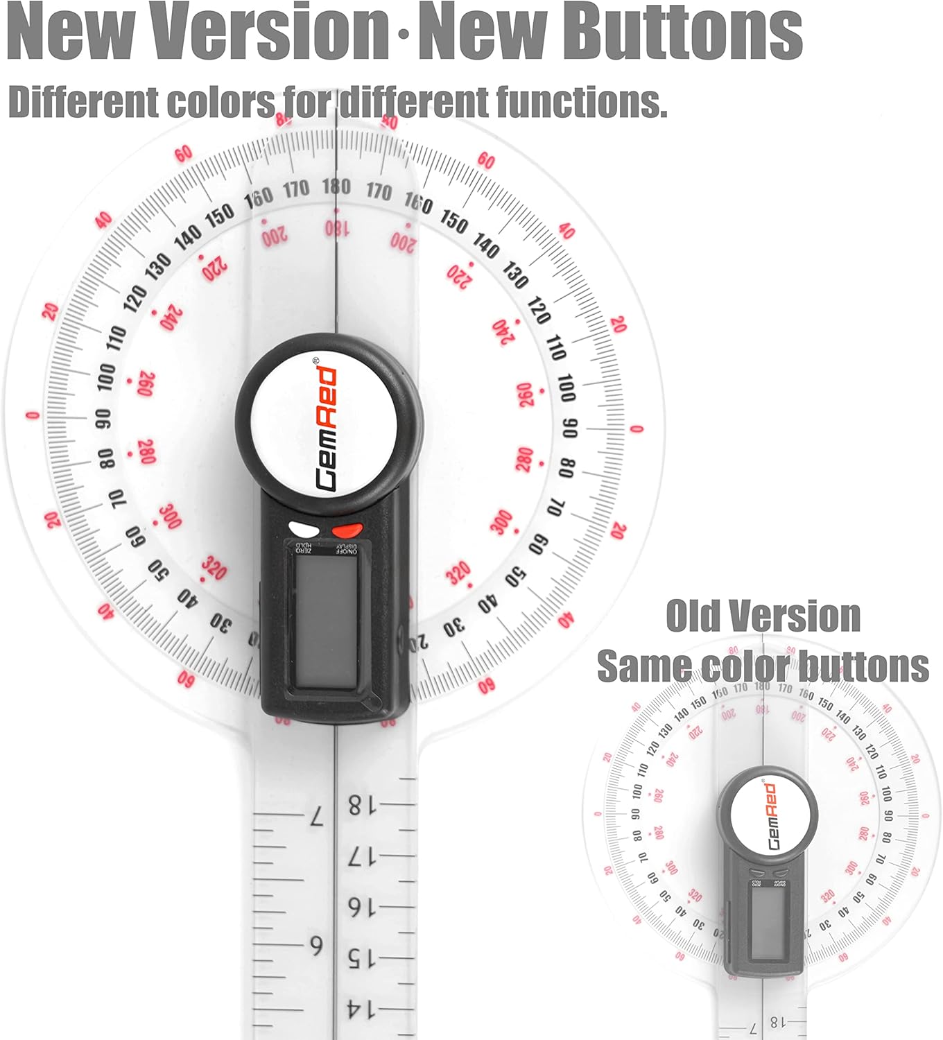 GemRed 12" Digital Goniometer for Joint Range of Motion ROM Measurement(GR311 New Version)