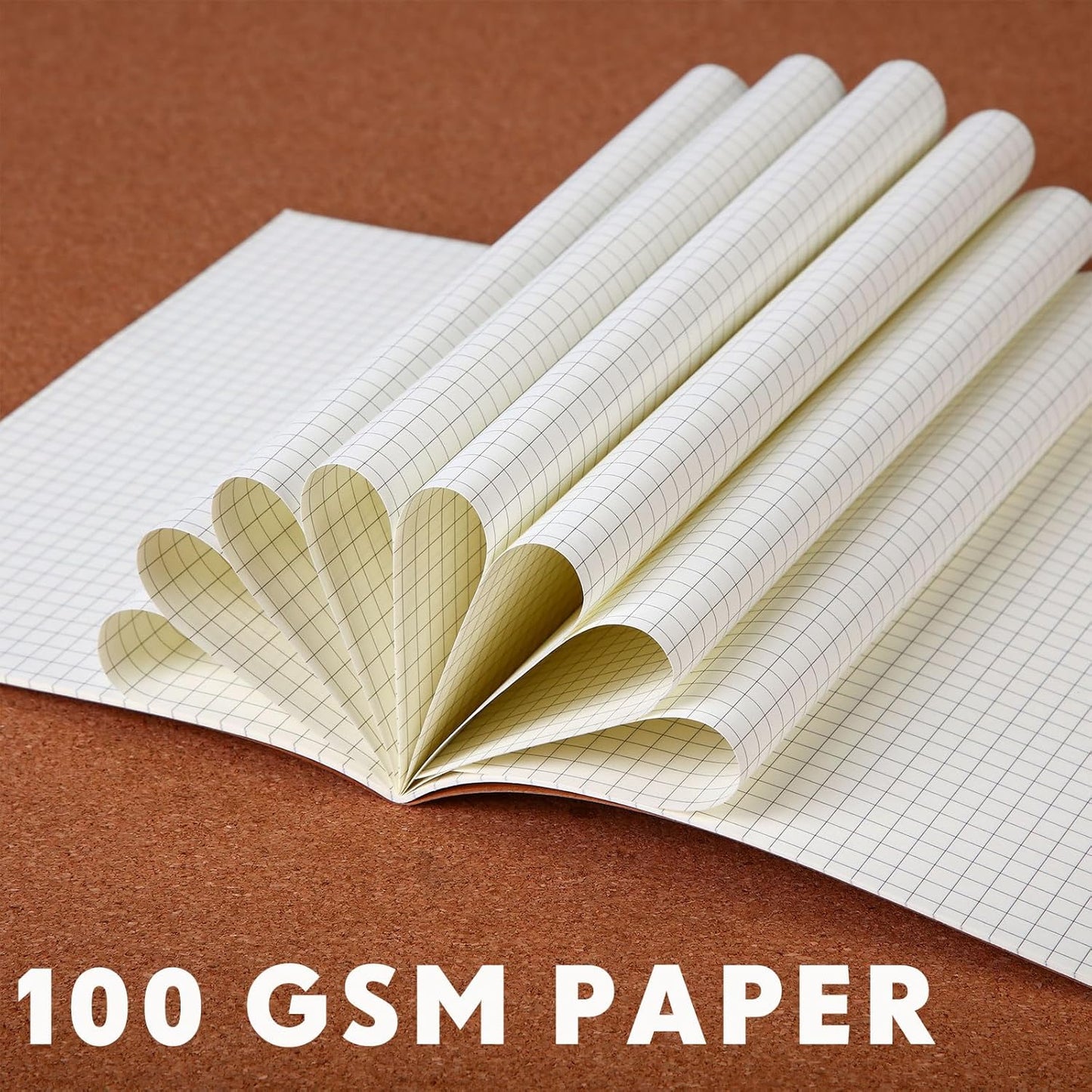 100 Pcs Kraft Notebook Journals 5.5 Inch x 8.3 Inch A5 Journal Softcover Notebooks Bulk for Kids Student Writing Sketch Office Notepad with 60 Pages 33 Sheets (Brown, Grid)