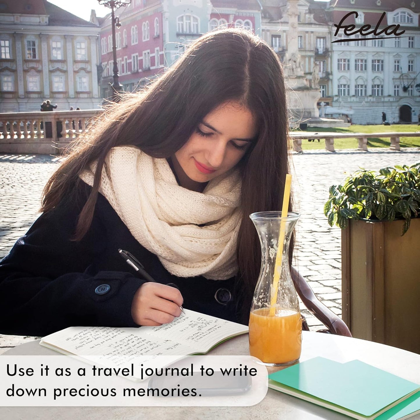 feela 8 Pack Soft Cover Journal Bulk, Notebooks College Ruled for Work, Lined Travel Journal for Women Men, Note Taking Notebook School Supplies Business Writing, 8.2” x 5.5”, A5, Emerald