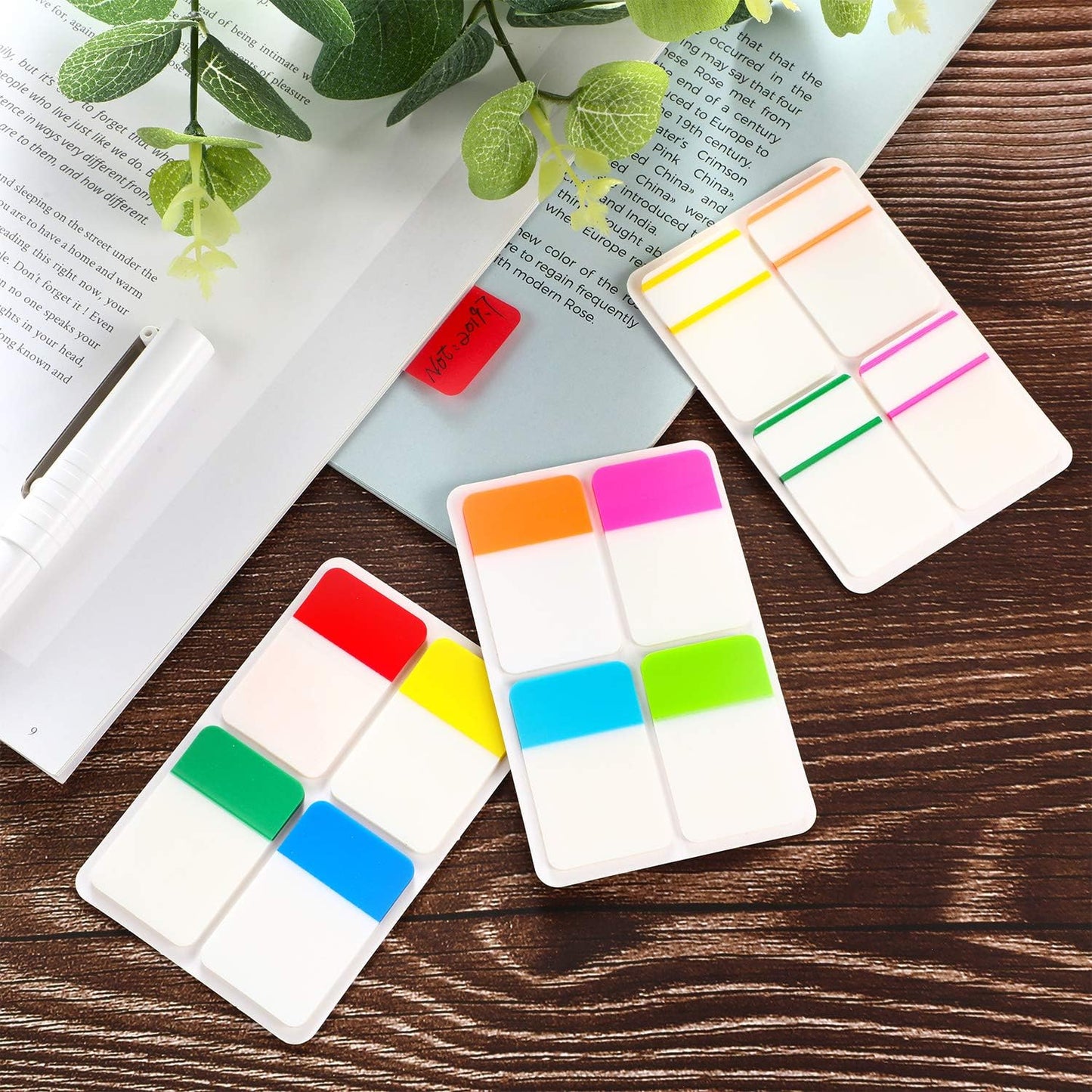 800 Pieces File Tabs Sticky Index Tabs, Writable and Repositionable Filing Tabs Flags for Pages or Book Markers, Reading Notes, Classify Files, 40 Sets (12 Colors, 1 Inch)