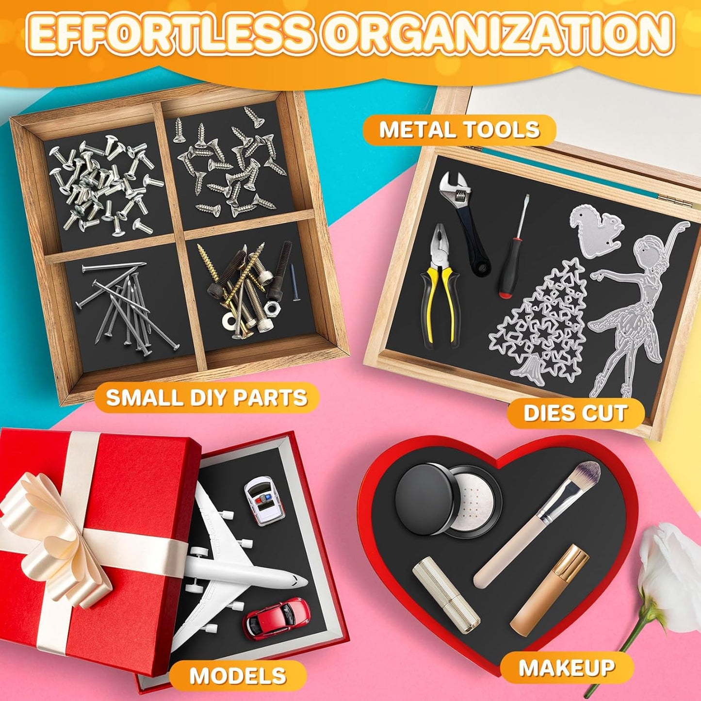 FINDMAG Magnetic Sheets, Flexible Magnets with Superior Adhesive Backing, Cut & Customize Magnet Sheet Set for Creating Magnetic Photo, Crafting, Organizing, and DIY Projects - 8 Pack (8" x 10")