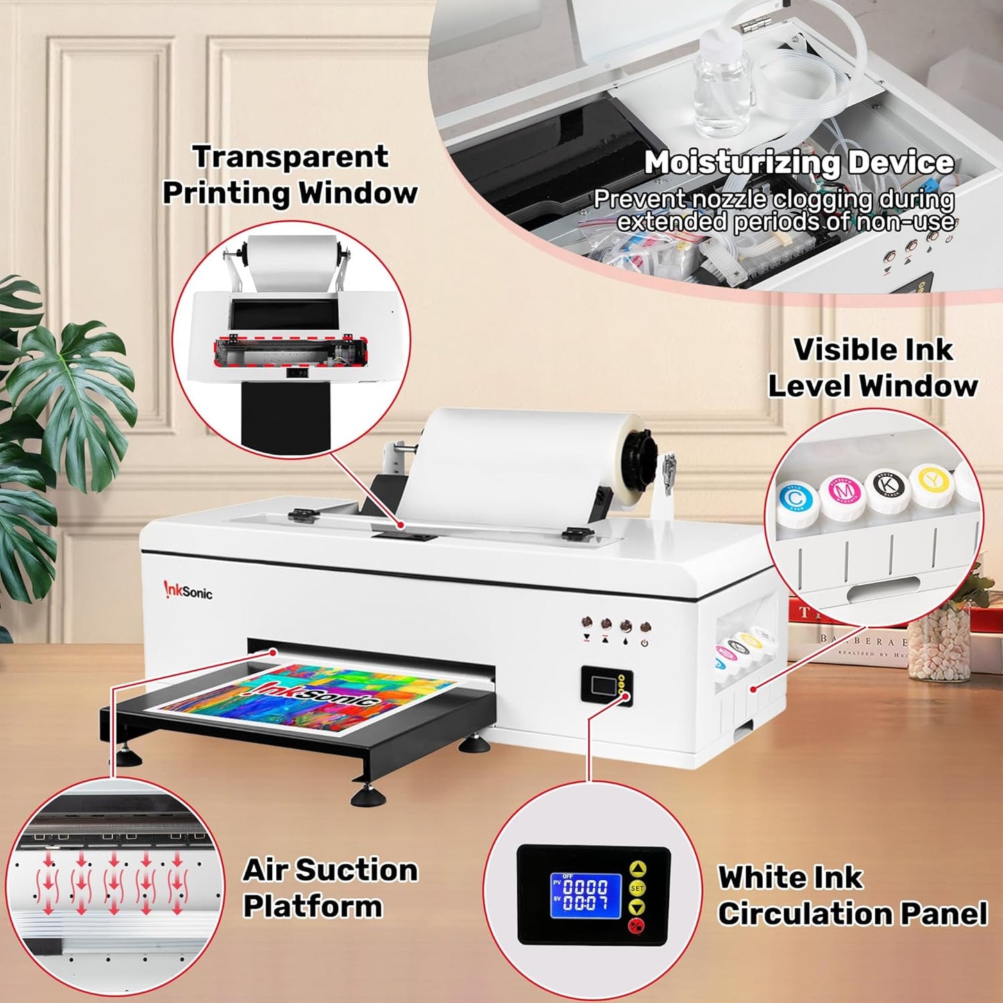 InkSonic R1390 DTF Printer, A3 T shirt Printing Machine with Laptop and Oven Bundle, 13" DTF Printer Machine, Direct to Film Heat Transfer, T-Shirt Maker for Clothes Design, Custom DIY Printing