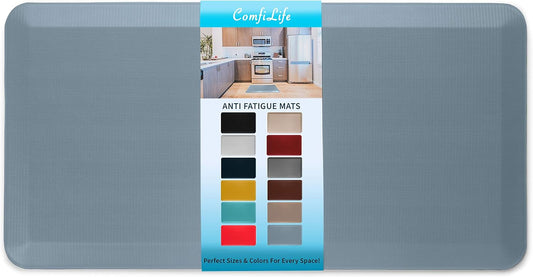 ComfiLife Anti Fatigue Floor Mat – 3/4 Inch Thick Perfect Kitchen Mat, Standing Desk Mat – Comfort at Home, Office, Garage – Durable – Stain Resistant – Non-Slip Bottom (20" x 39", Denim)
