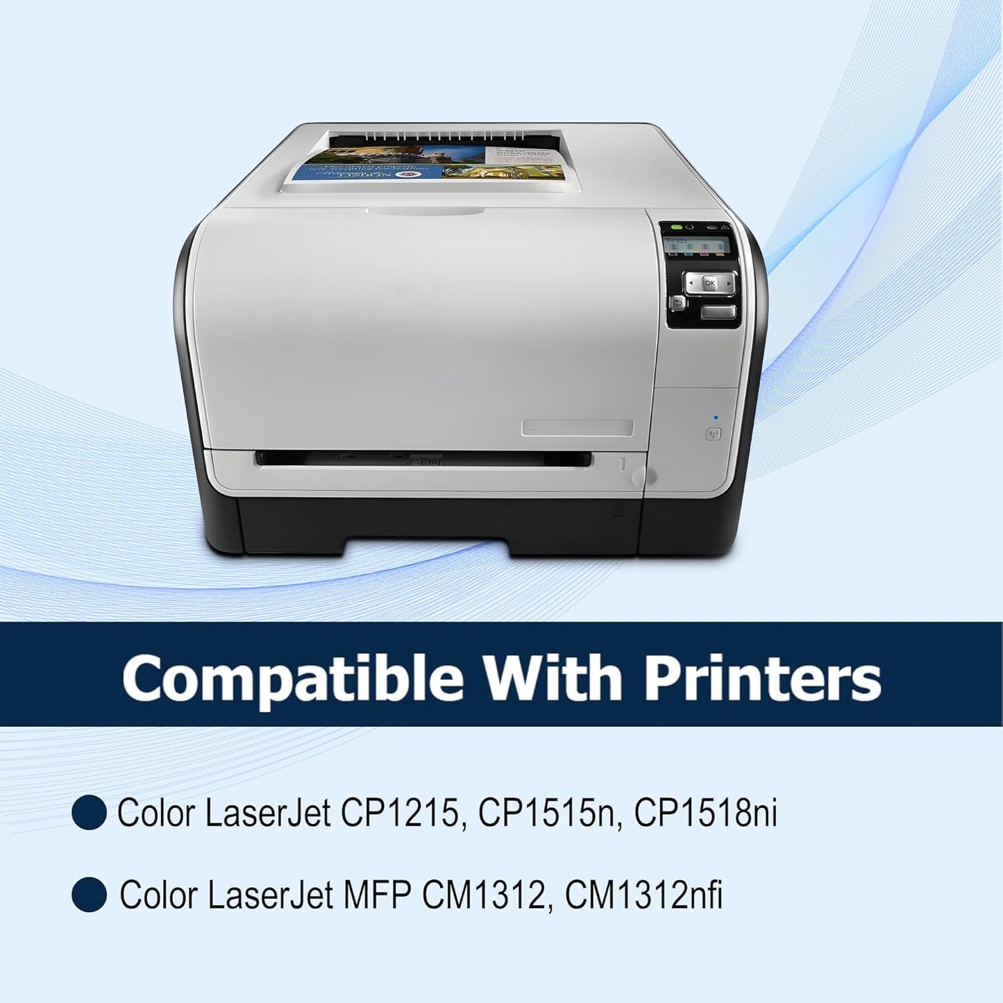 125A Black Toner Cartridges Replacement for HP 125A CB540A for Color Laserjet CM1312 MFP Series,Color Laserjet CP1215, CP1515, CP1518 Series Printer Ink (2 Pack )