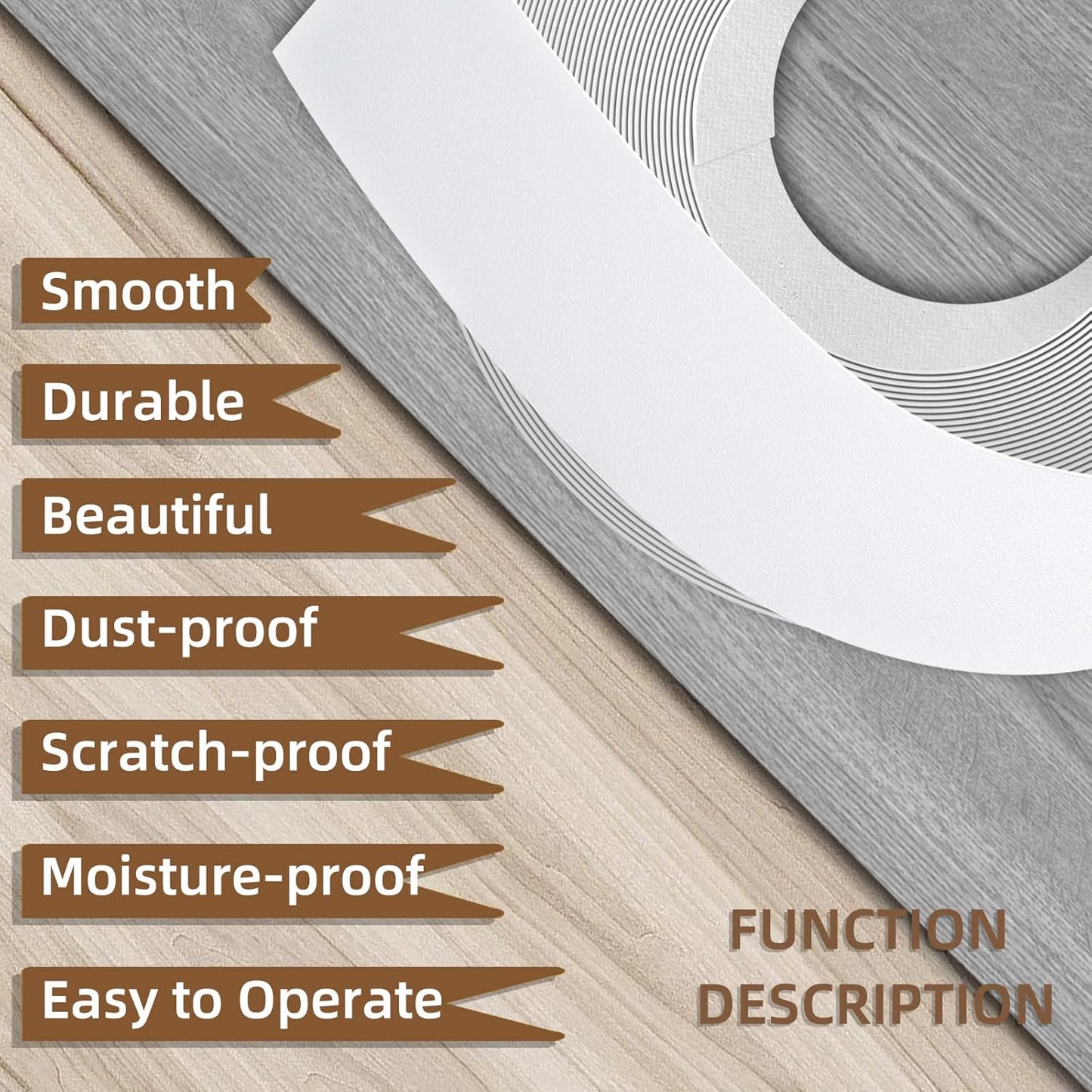 GSCIT Club White Melamine Edge Banding, 5/8 inch x 50ft Edge Banding with Hot Melt Adhesive Pre-glued Cabinet Edge Banding Flexible White Veneer Edging for Plywood