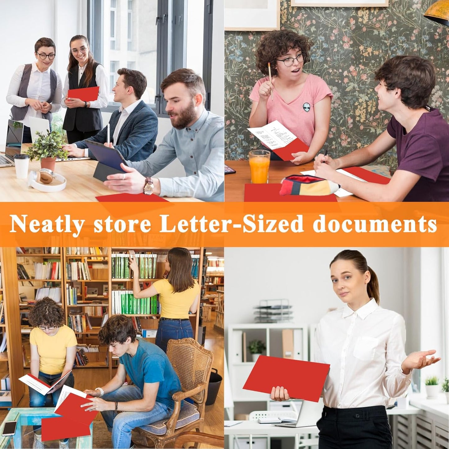 25pcs Red Folders with Two-Pockets Fit Letter Size Paper,Paper File Designed for Office,Home and Classroom Use