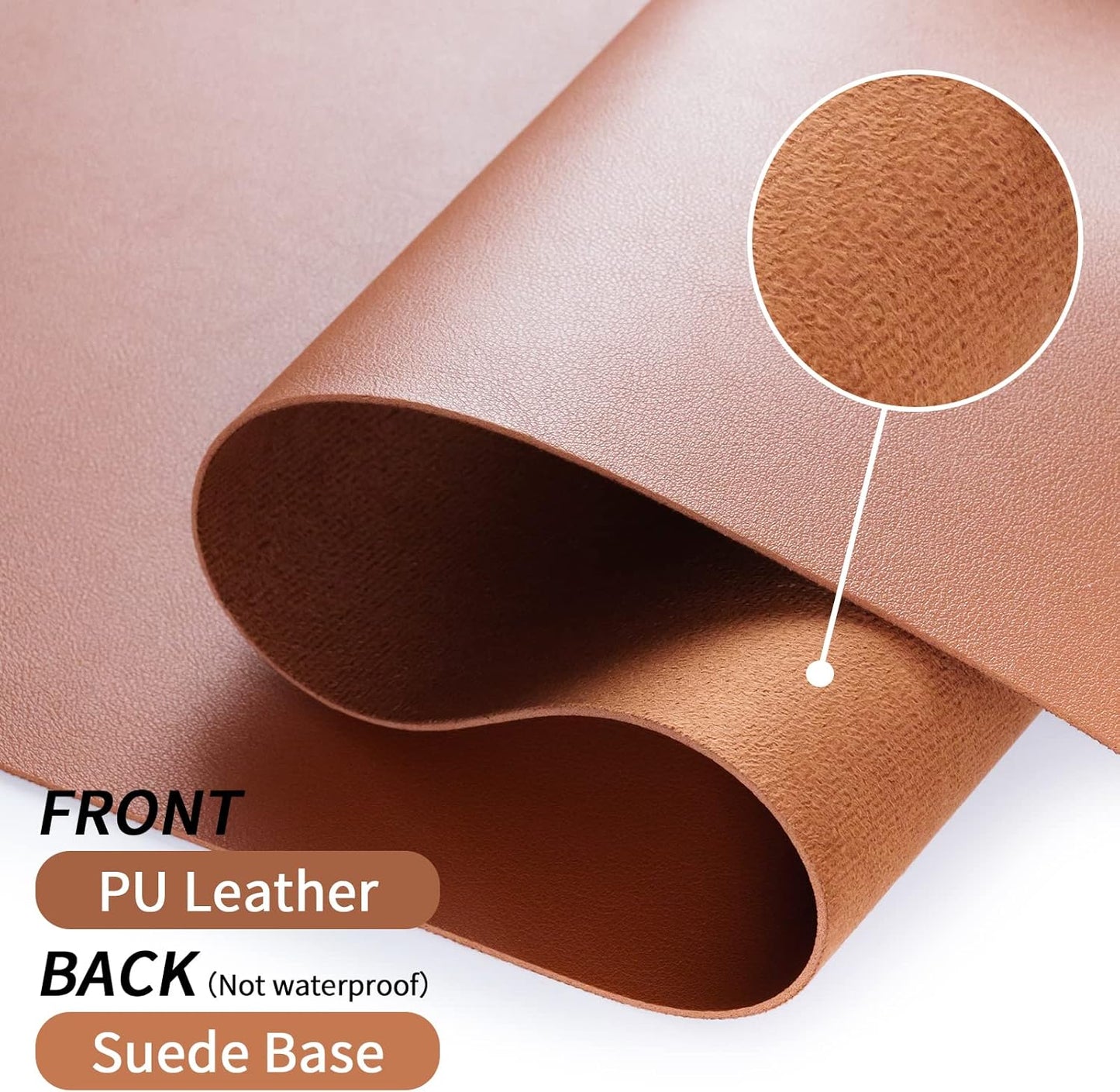 Bloss Brown Leather Desk Pad Protector, Office Desk Mat, Large Mouse Pad, Non-Slip PU Leather Desk Blotter, Laptop Desk Pad, Waterproof Desk Writing Pad for Office and Home (,35.4" x 17")