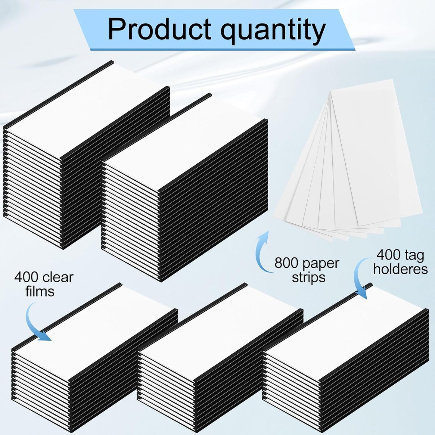 400 Pcs Magnetic Label Holders Bulk 4 x 2 Inch C Channel Magnet Labels Magnetic Name Tags 400 Clear Protective Films 800 White Replacement Card Inserts for Metal Racks Office Supplies