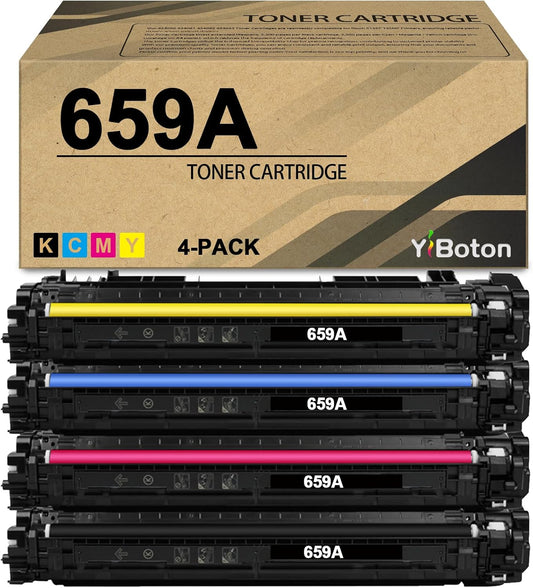 659 659A High Capacity Toner Cartridge Replacement for HP 659A 659X Toner Cartridges W2010A W2011A W2012A W2013A Compatible for Color Enterprise MFP M856DN M856X M776 M776DN M776Z M776ZS Printer