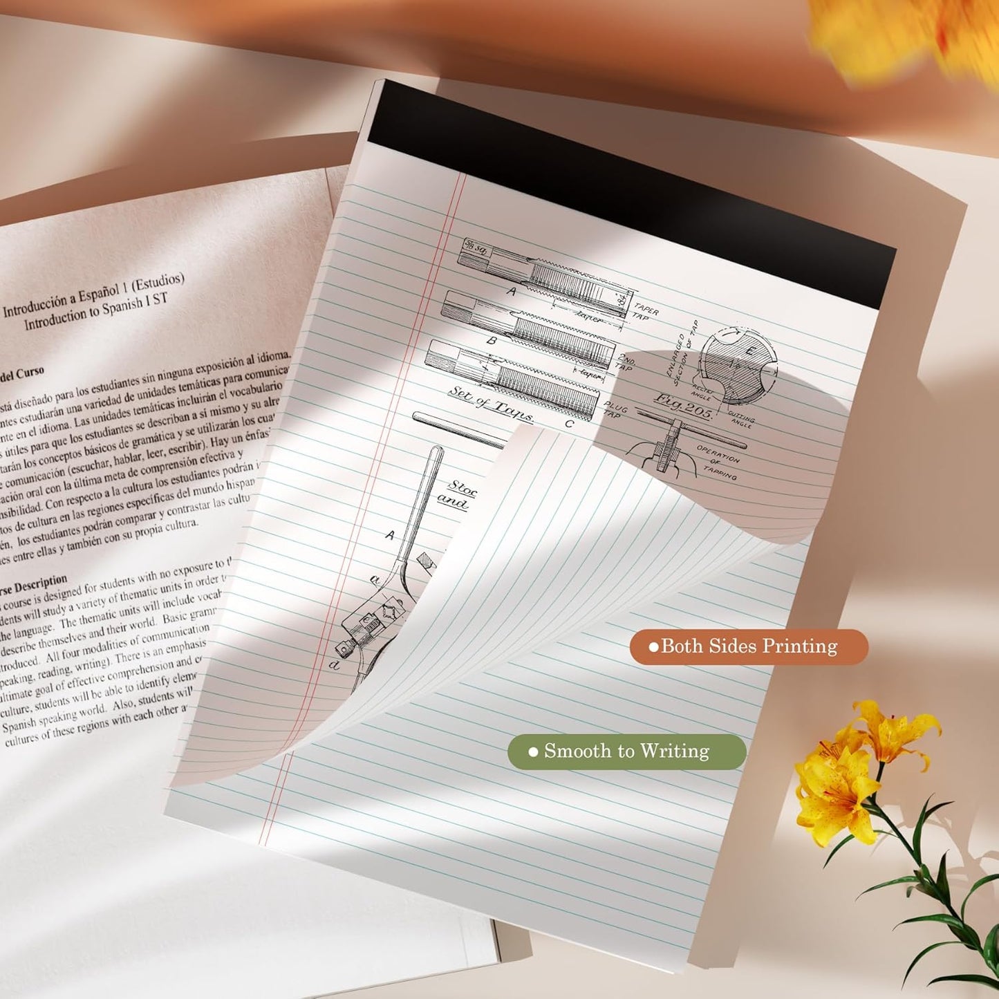 24 Pack White Legal Pads 8.5 x 11 Writing Note Pads College Ruled Writing Pads 8.5 x 11, Lined Paper Pads, 30 Sheet/Notepad, 38 Lines Perforated Notepads 8.5 x 11'' for School, Home, Office