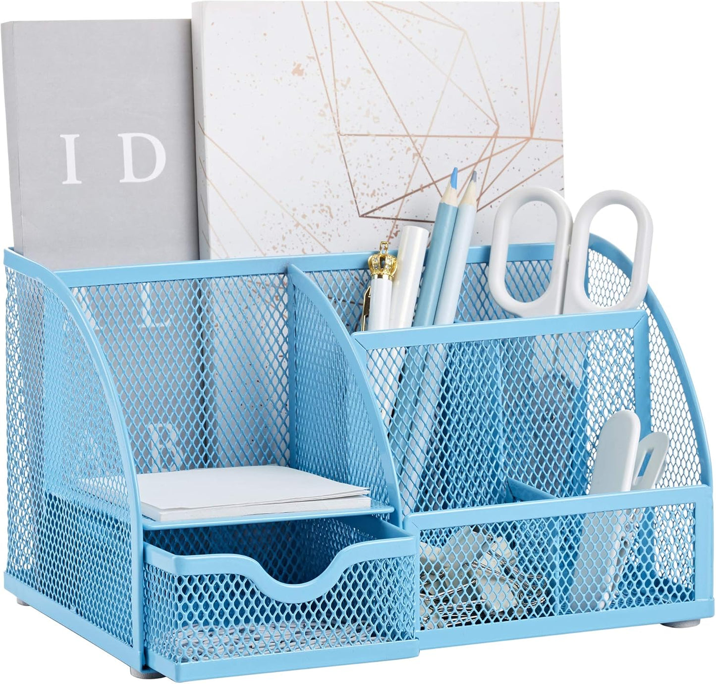 Annova Desk Organizer Wire Mesh 3 Tier Sliding Drawers Paper Sorter/Multifunctional/Premium Solid Construction for Letters, Documents, Mail, Files, Paper, Kids' Art Supplies (Gold)