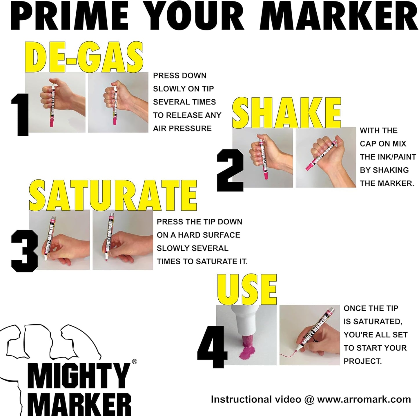 IM-27 Ink Marker, 2.3mm Medium Tip, Alcohol-Based Quick-Dry Permanent Ink, Waterproof, Safe for Most Surfaces, Clip Cap, 6 Bonus Tips, Valve Action, 10ml, 6 Pack (Assorted)