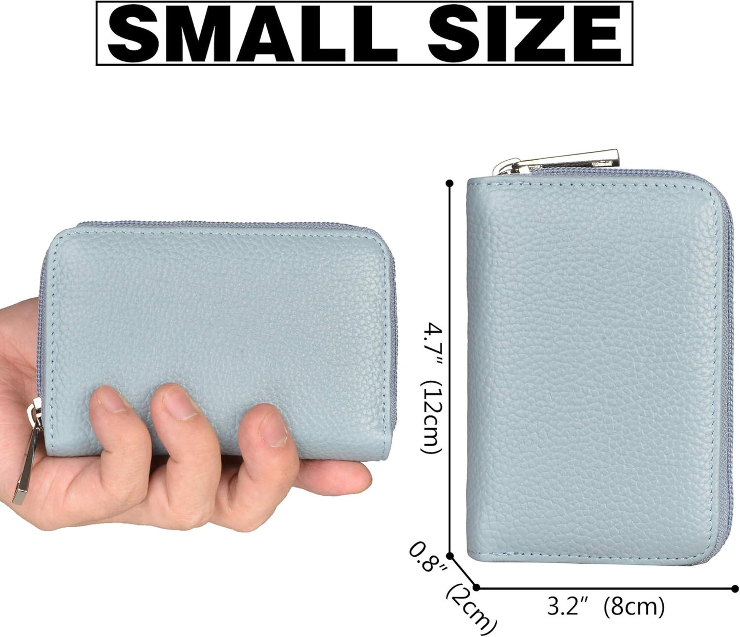 Easyoulife Genuine Leather Credit Card Holder Zipper Wallet With 26 Card Slots