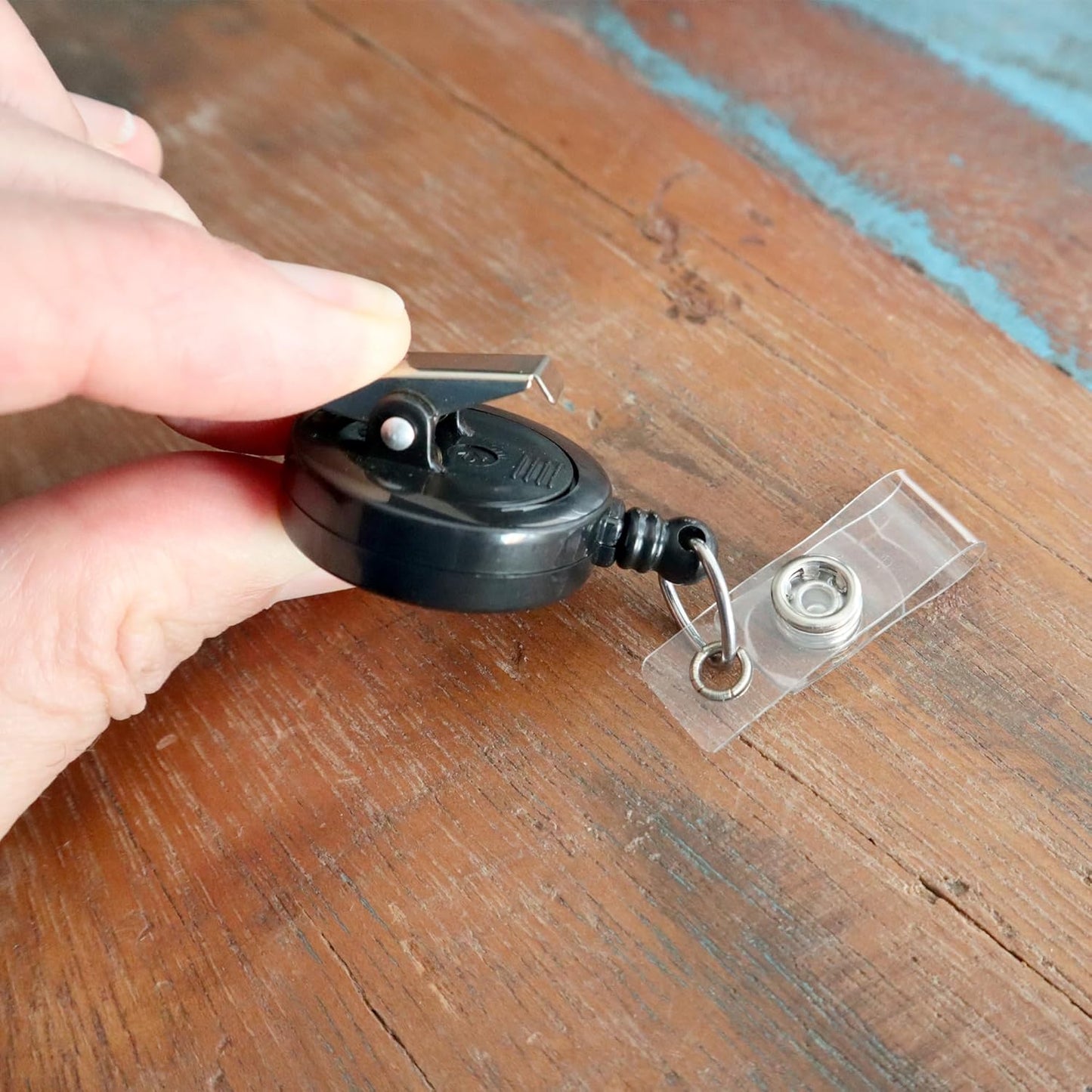 Bulk 25 Pack - Black Retractable Badge Reels with Alligator Swivel Clip & Vinyl Card Holder Strap by Specialist ID - Bulk Premium Black Retractable Name Badge Reels with Alligator Swivel Clip